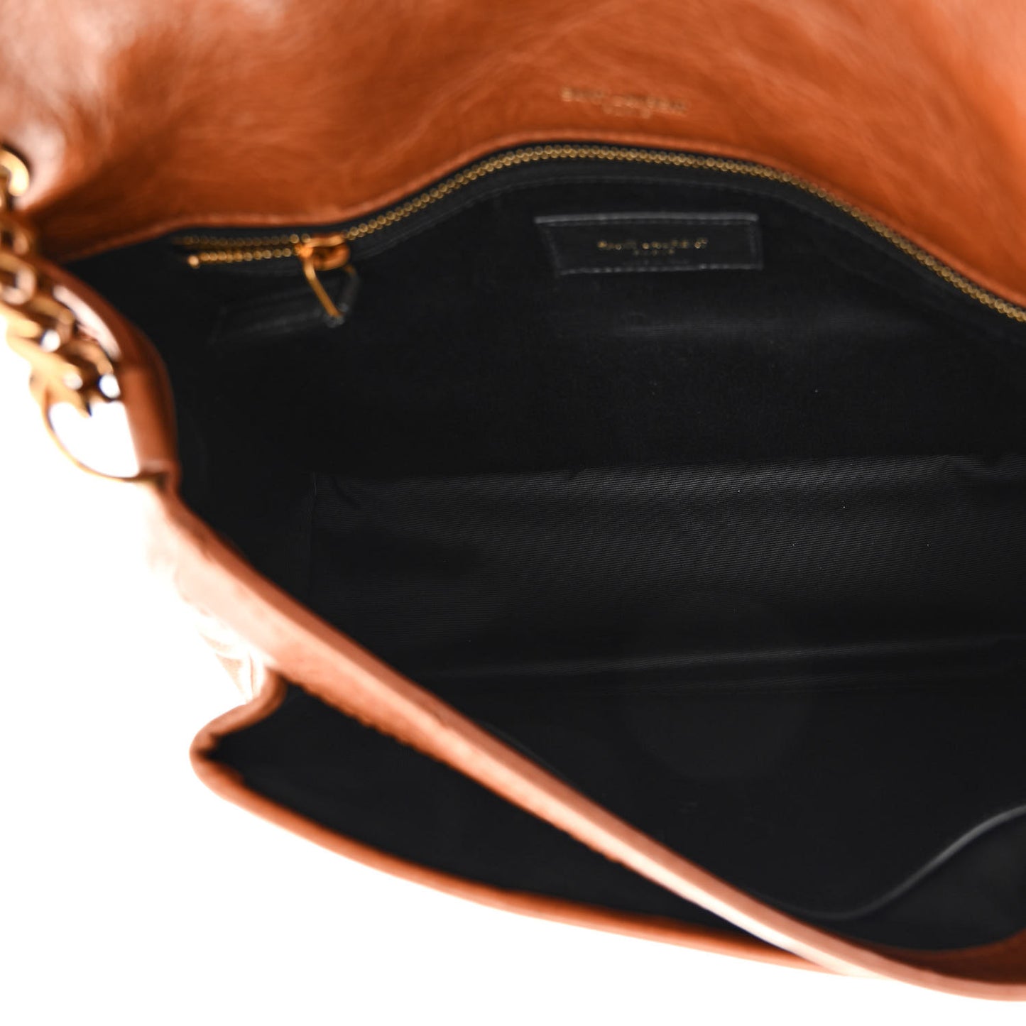 Crinkled Calfskin Matelasse Monogram Medium Niki Chain Satchel Light Caramel