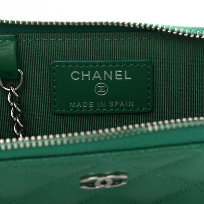 Chanel Caviar Quilted Zipped Key Holder Case Green 6 of 7
