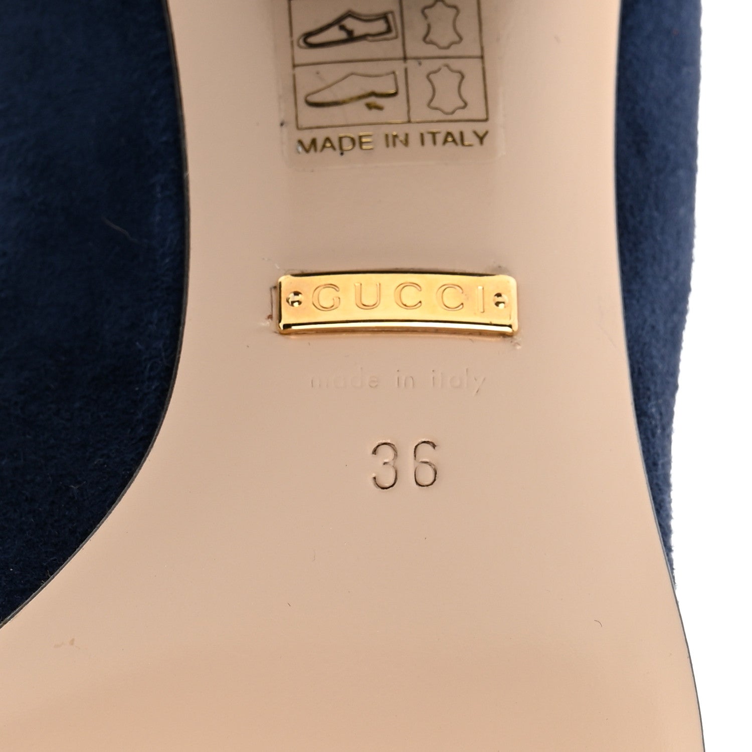 Gucci Kid Scamosciato GG Marmont Fringe 50mm Loafer Pumps 36 Blue Ink 8 of 9