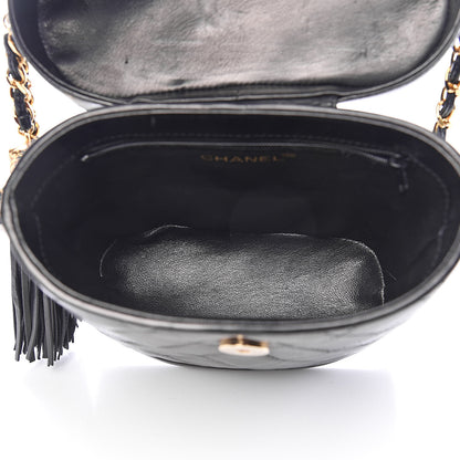 Chanel Lambskin Quilted Tassel Shoulder Bag Black 5 of 14