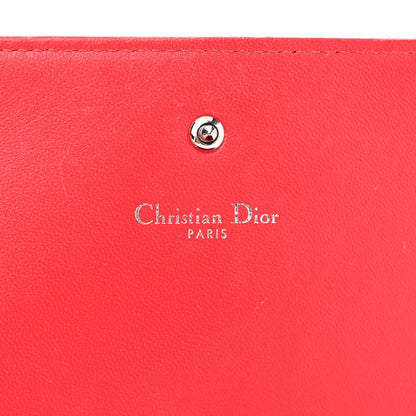 Christian Dior Grained Calfskin Diorama Croisiere Chain Wallet Red 6 of 14