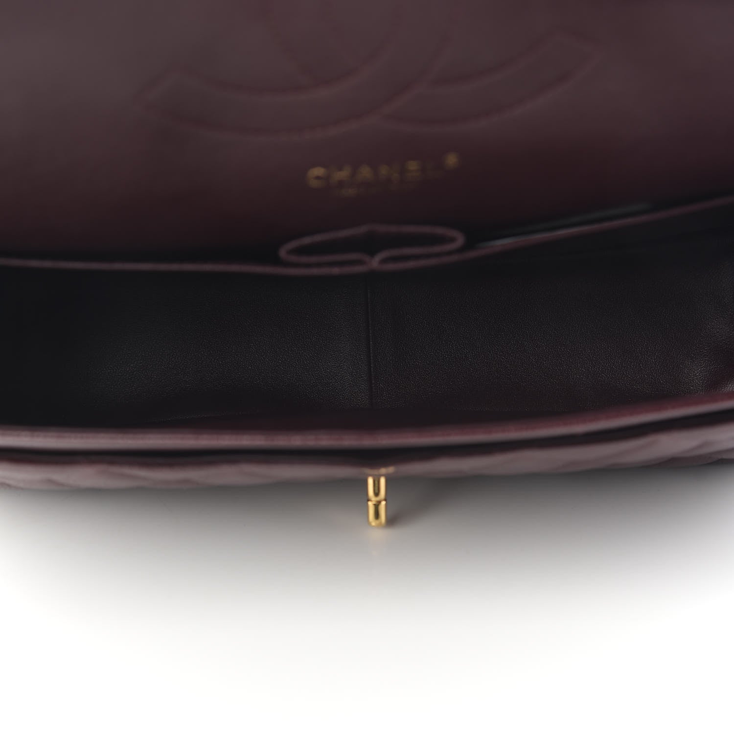 Chanel Caviar Quilted Jumbo Double Flap Burgundy 5 of 10