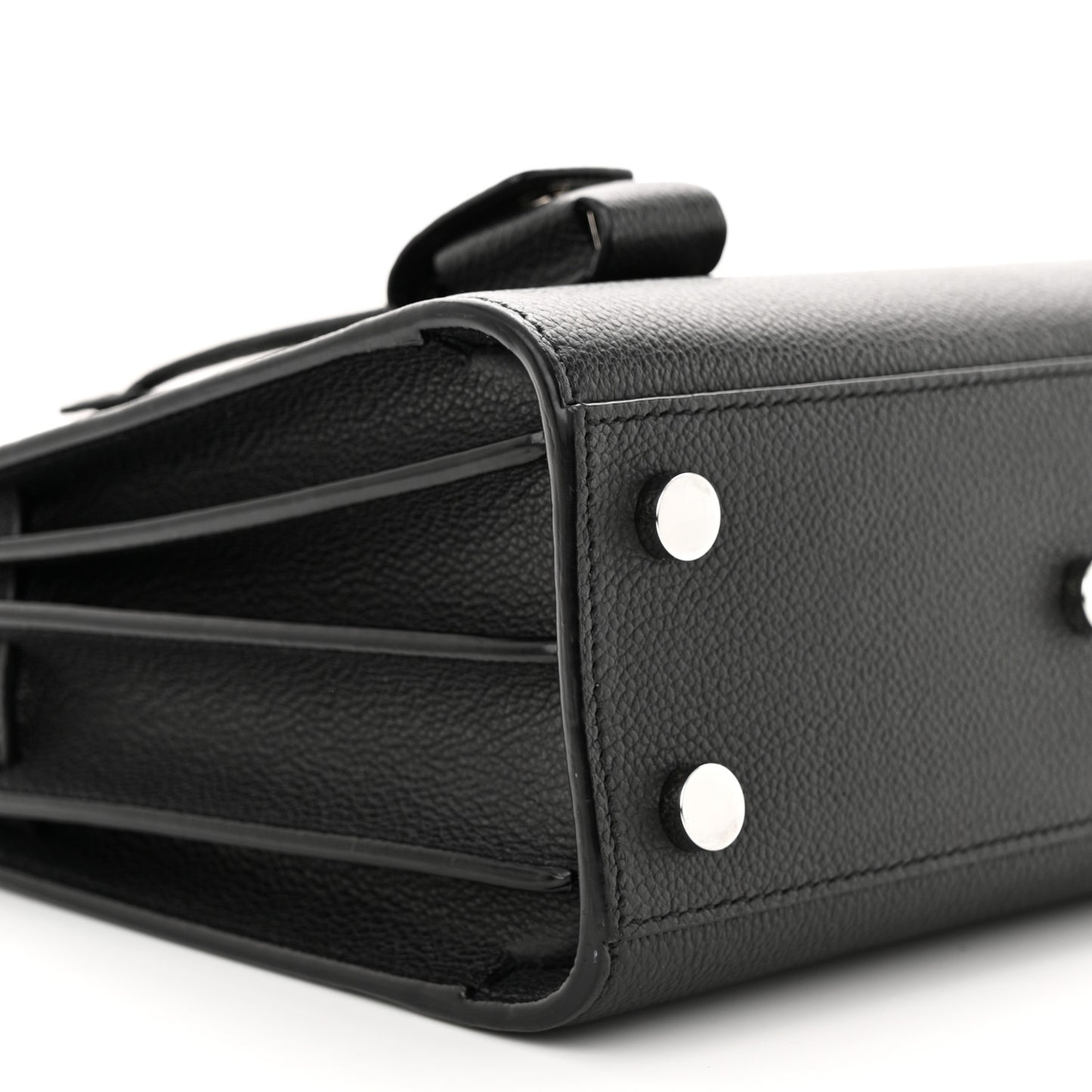 Grained Calfskin Nano Sac De Jour Black