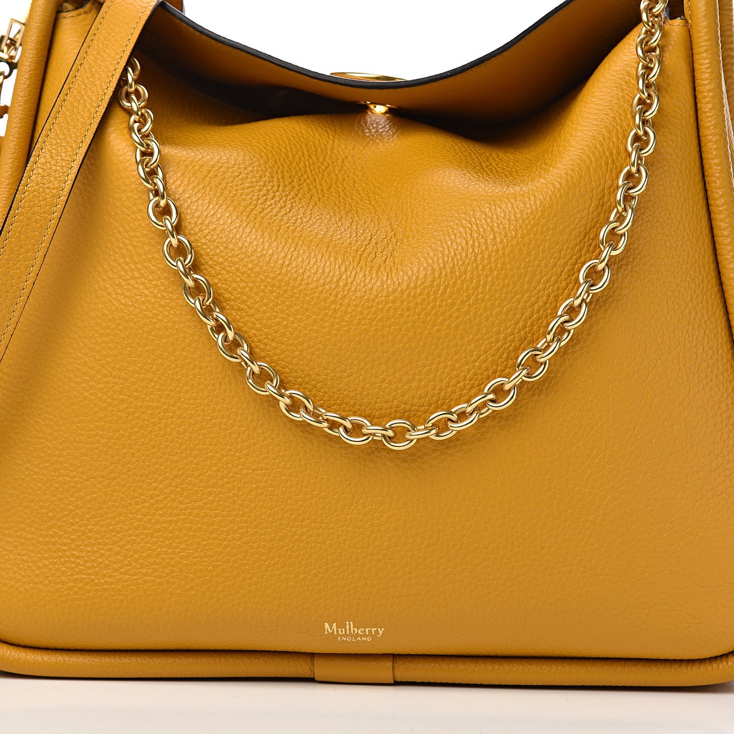 Small Classic Grain Calfskin Leighton Deep Amber
