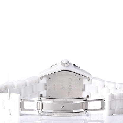 Chanel Stainless Steel Ceramic Diamond Mother of Pearl 38mm J12 Quartz Watch White 5 of 7