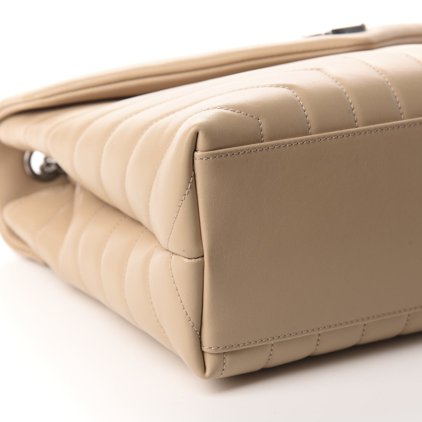Calfskin Y Quilted Monogram Medium Loulou Chain Satchel Nude Powder
