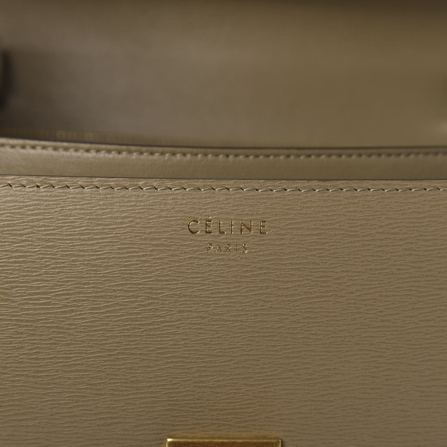 Liege Calfskin Medium Classic Box Flap Bag Taupe
