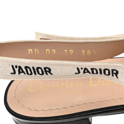 Christian Dior Fabric Ribbon Lace Embroidered J'Adior Slingback Flats 38.5 Black 7 of 8