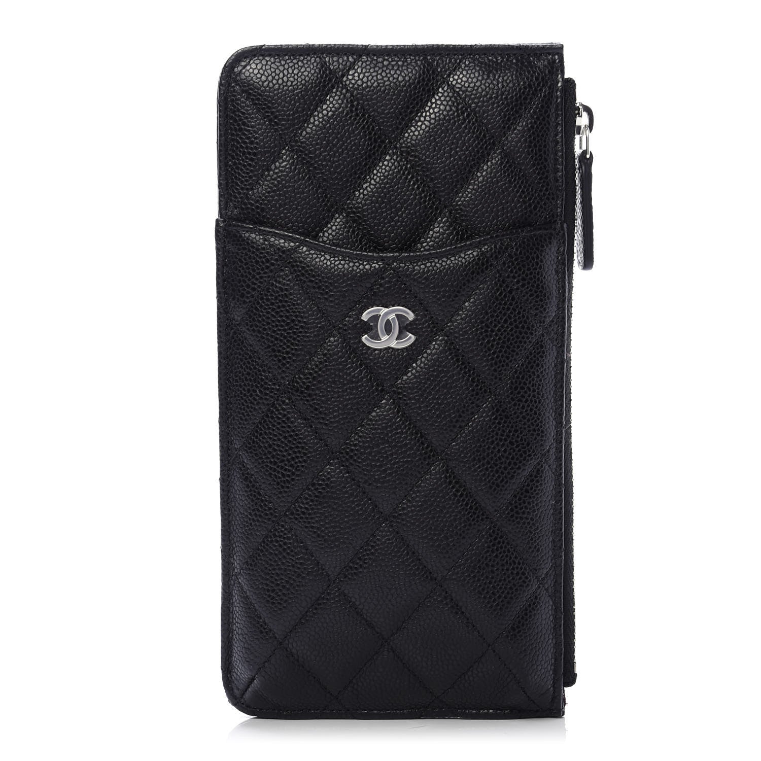 Chanel Caviar Quilted Classic Flat Wallet Pouch Black 1 of 8