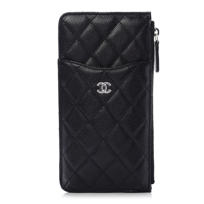 Chanel Caviar Quilted Classic Flat Wallet Pouch Black 1 of 8