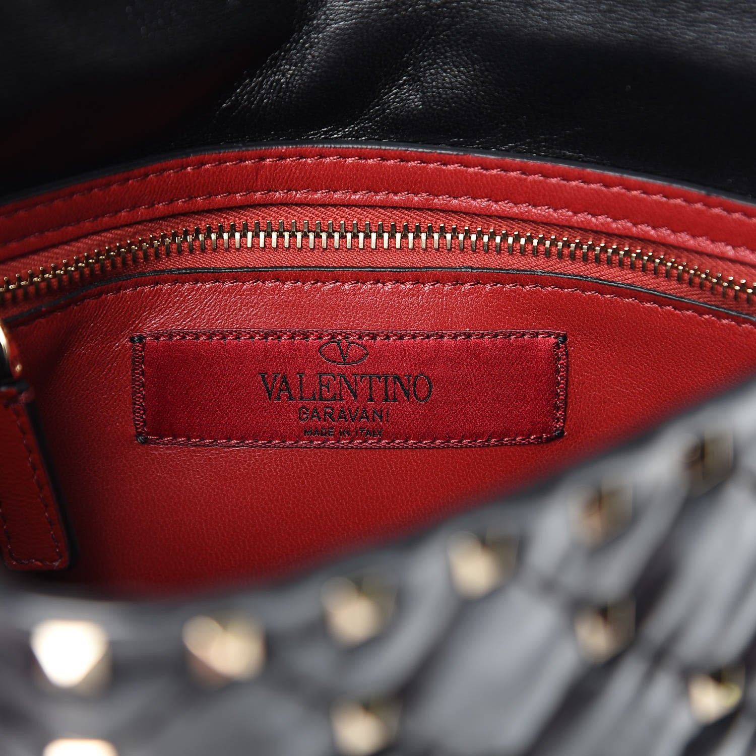 Valentino Garavani Patent Medium Rockstud Spike Shoulder Bag Black 6 of 10