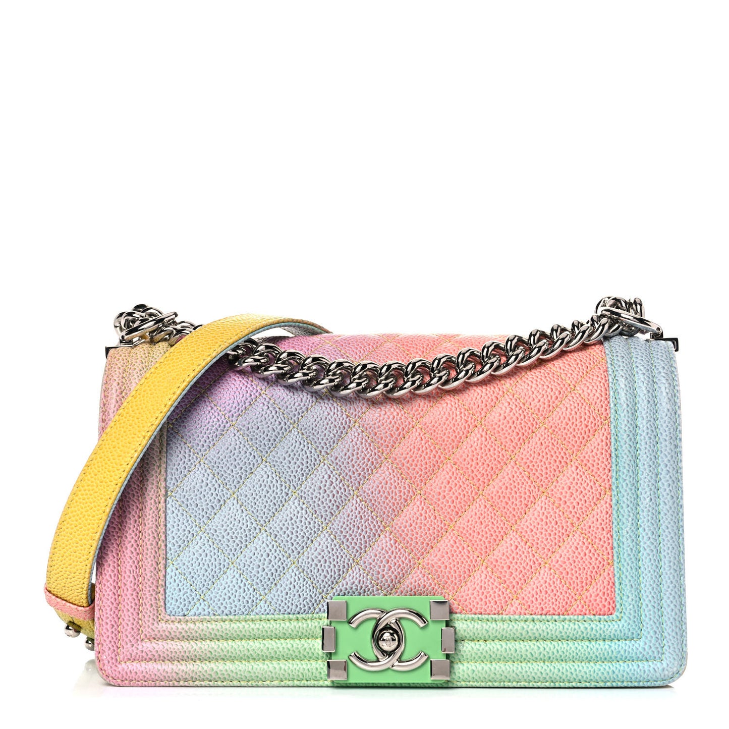Caviar Quilted Medium Cuba Rainbow Boy Flap Multicolor
