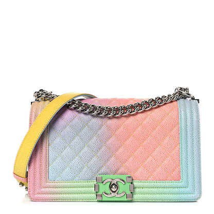 Chanel Caviar Quilted Medium Cuba Rainbow Boy Flap Multicolor 1 of 17