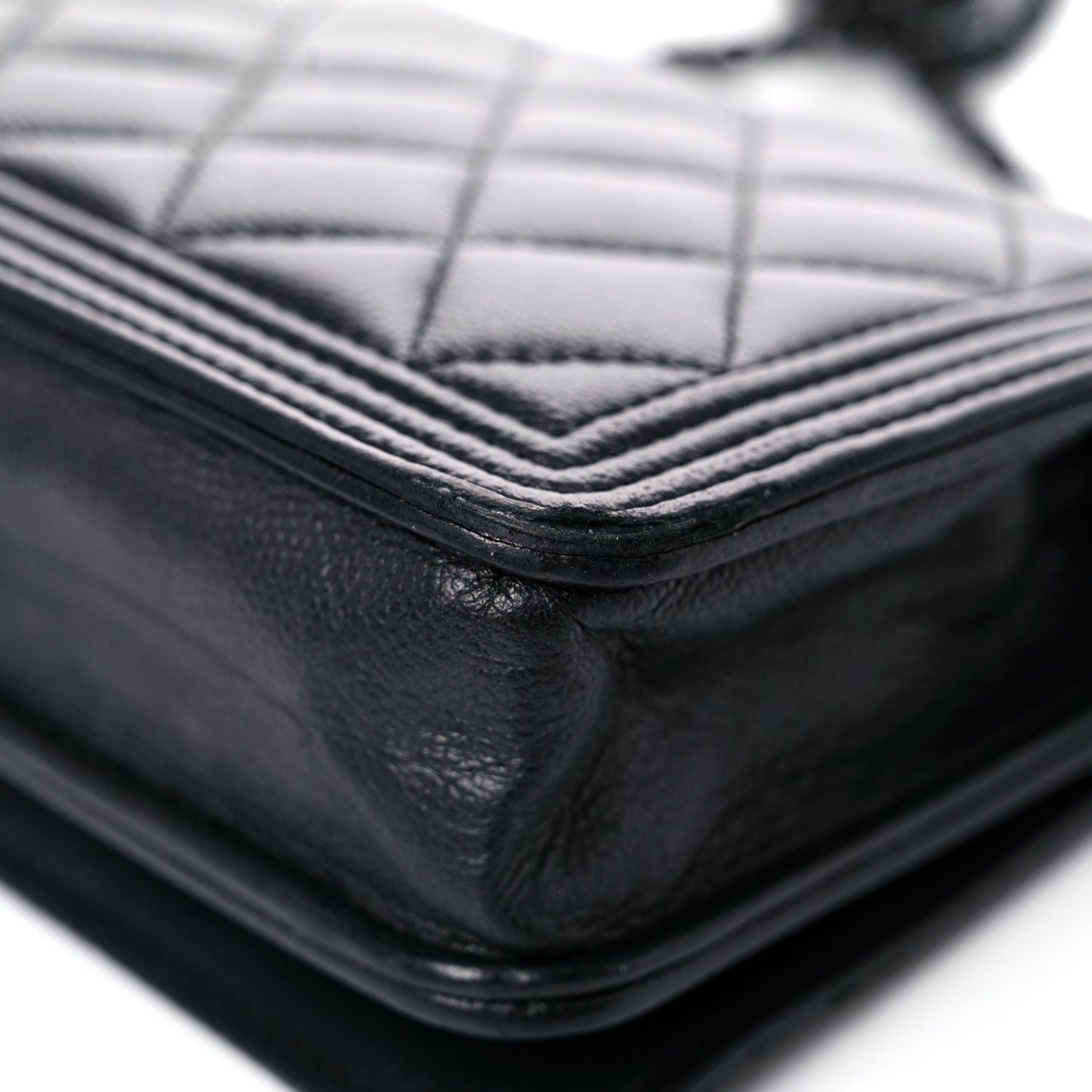 Caviar Quilted Boy Wallet On Chain WOC So Black