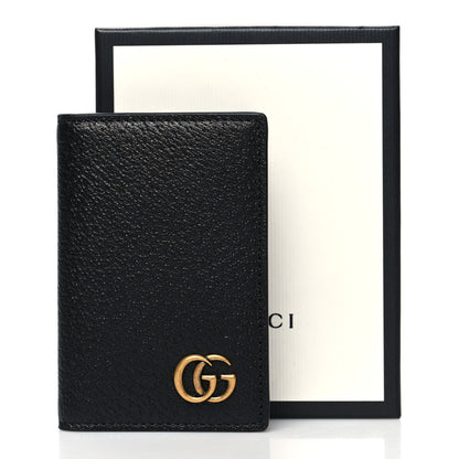 Gucci Calfskin Boar Effect GG Marmont Card Case Black 9 of 9