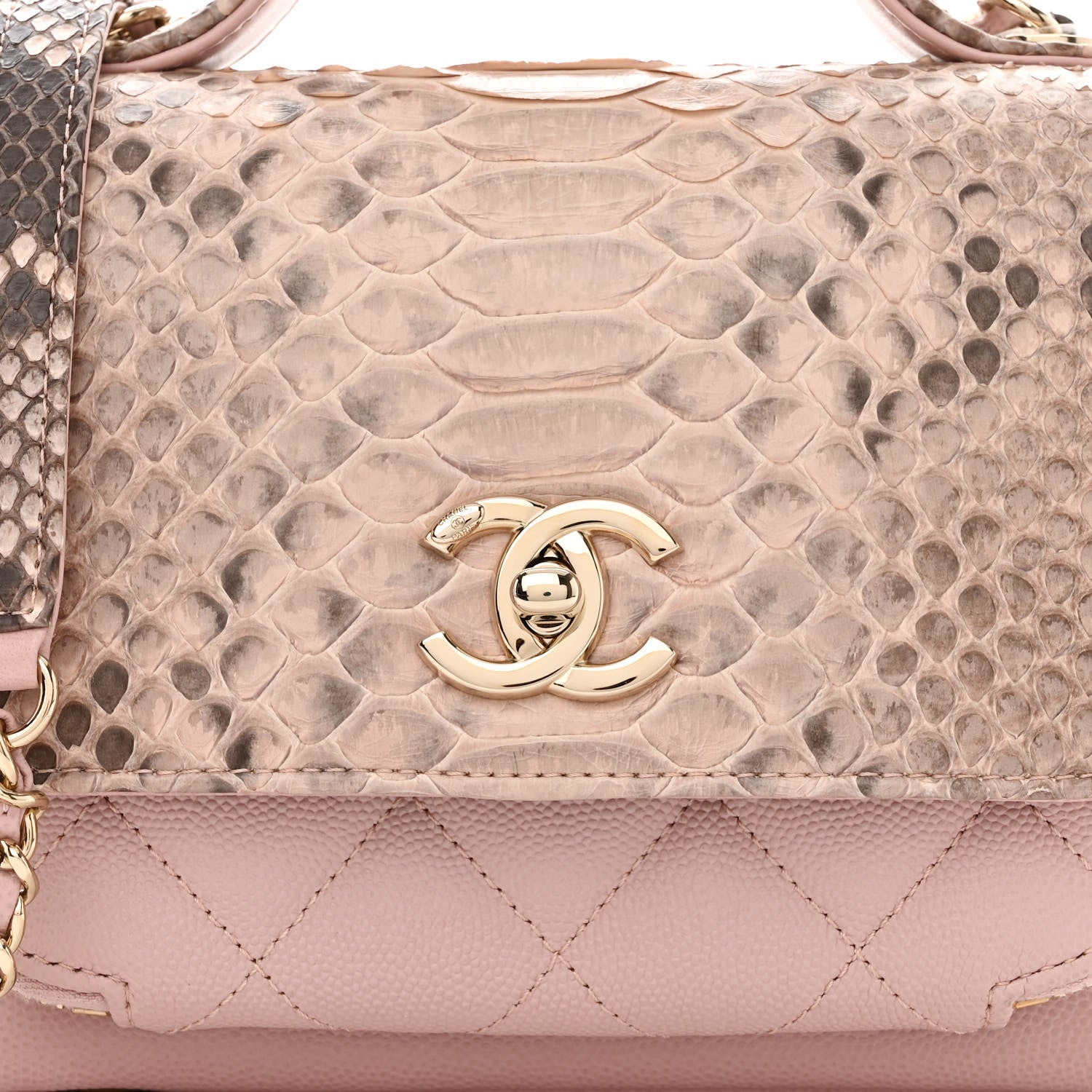 Chanel Snakeskin Caviar Quilted Small Business Affinity Flap Light Pink 8 of 11