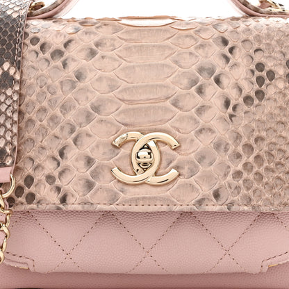Chanel Snakeskin Caviar Quilted Small Business Affinity Flap Light Pink 8 of 11