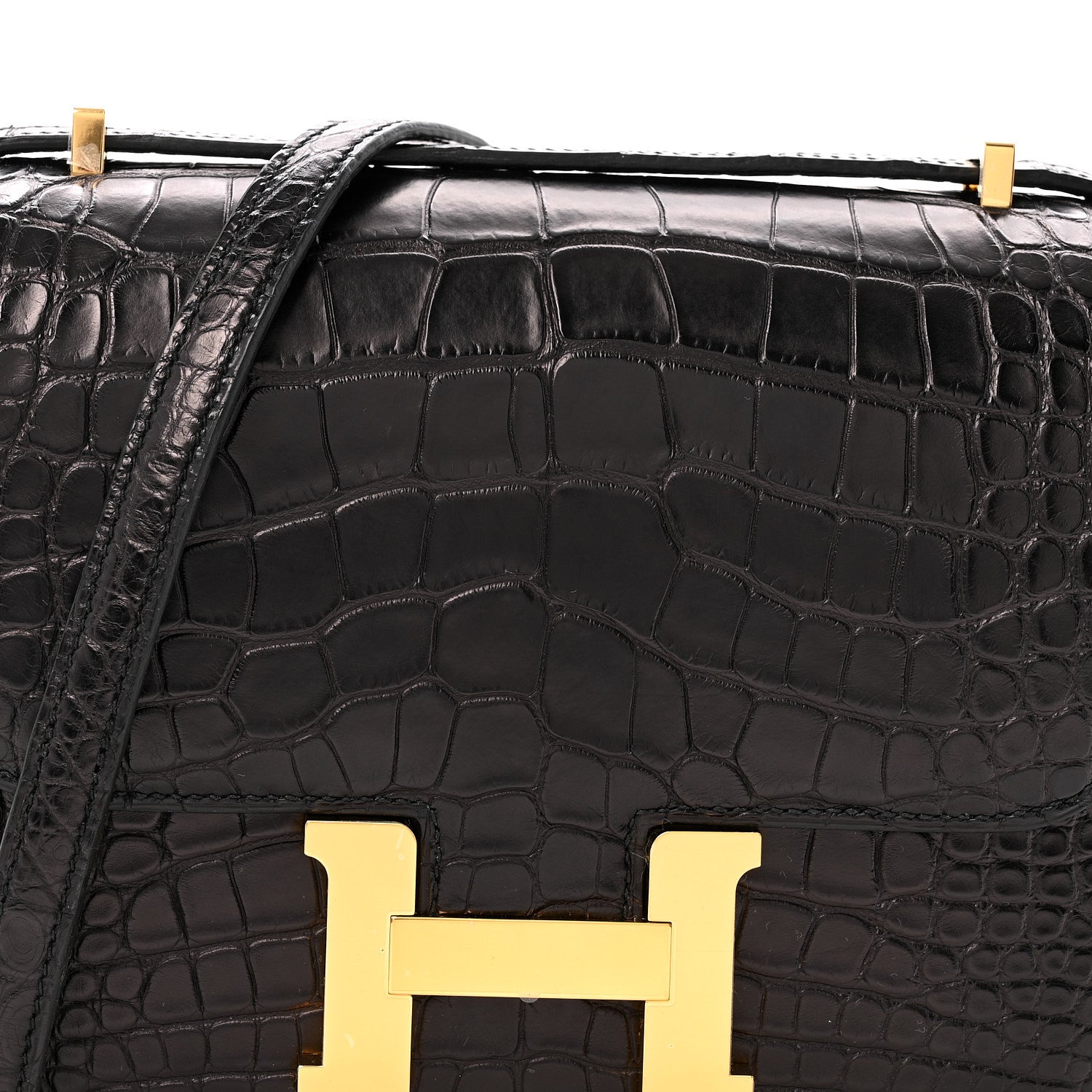 Hermes Matte Alligator Constance 18 Black 9 of 15
