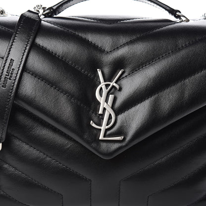 Saint Laurent Calfskin Y Quilted Monogram Small Loulou Chain Satchel Black 10 of 10
