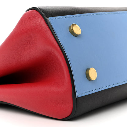 Saint Laurent Calfskin Small Cabas Rive Gauche Bag Black Red Yellow White 9 of 16