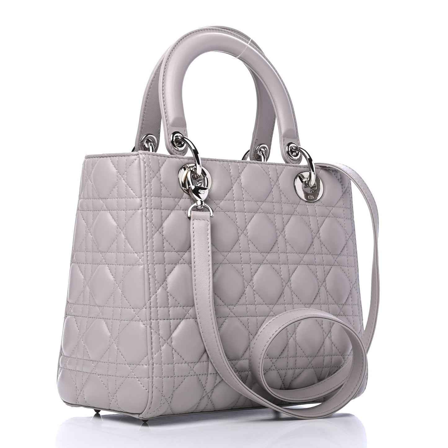 Lambskin Cannage Medium Lady Dior Grey