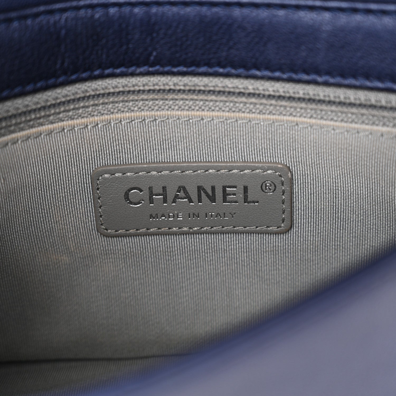 Chanel Metallic Sheepskin Chevron Quilted Medium Vintage Mademoiselle Flap Navy 6 of 12