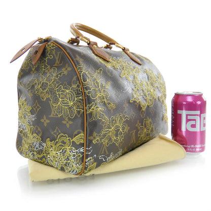 Louis Vuitton Monogram Dentelle Speedy 30 Gold 3 of 7