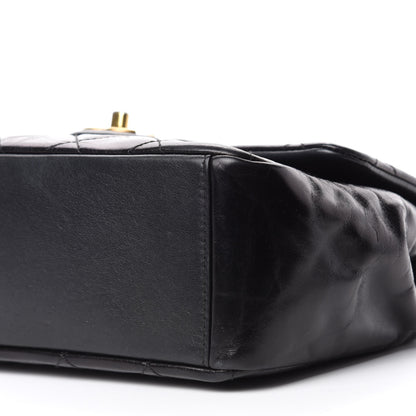 Chanel Glazed Calfskin Quilted Medium Gold Bar Top Handle Flap Black 7 of 12