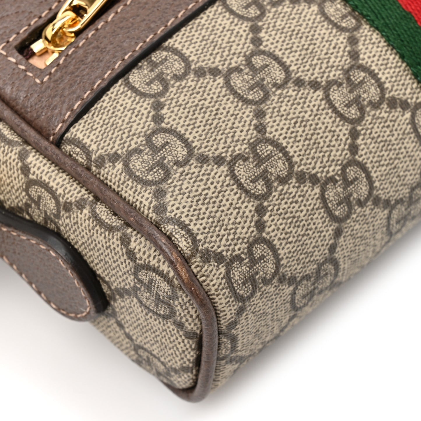 GG Supreme Monogram Web Mini Ophidia Shoulder Bag Brown