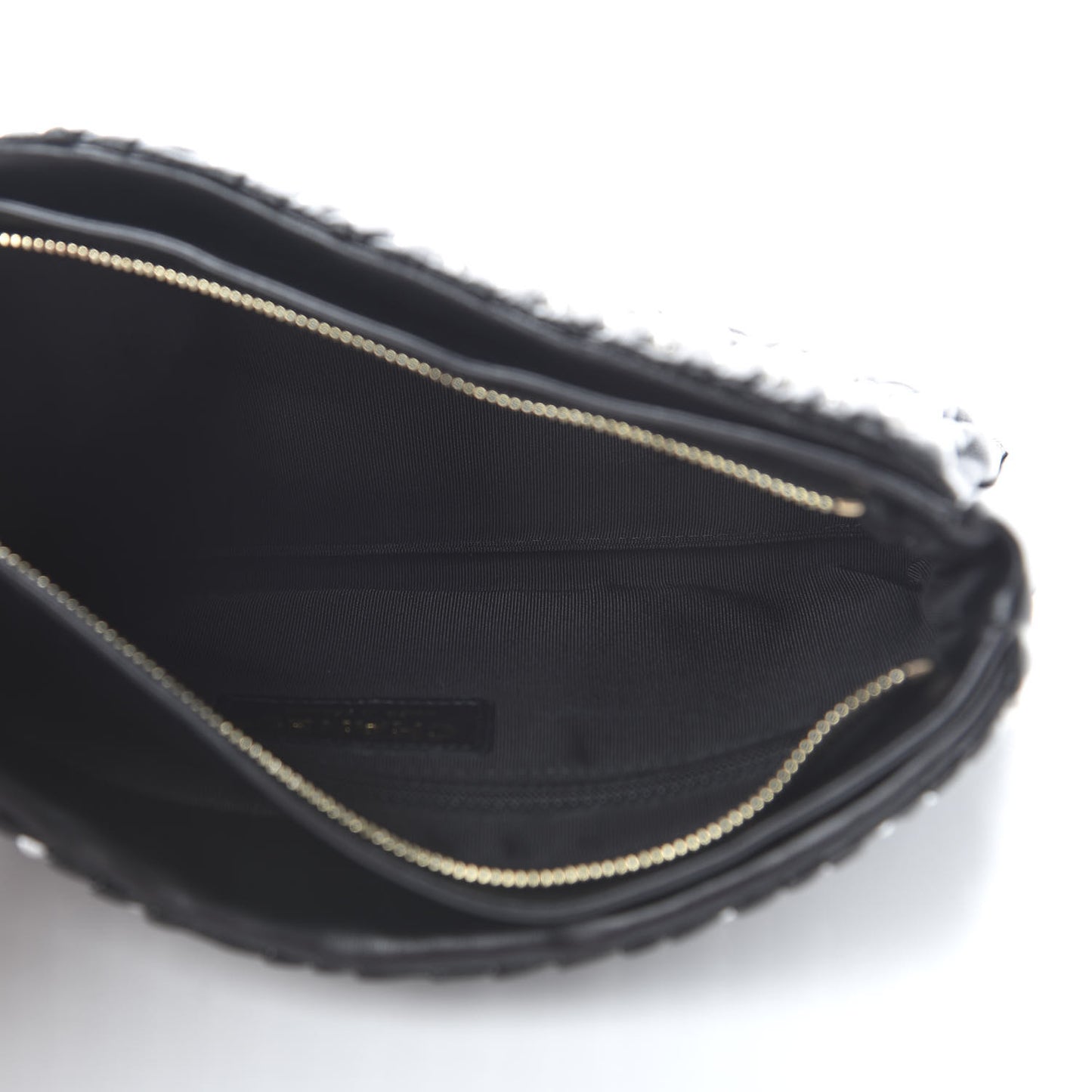 Lambskin Pearl Wristlet Clutch Black