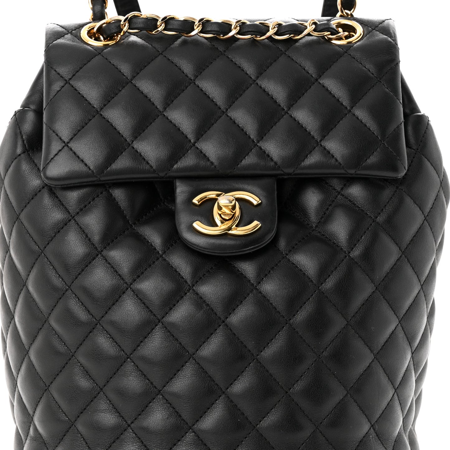 Lambskin Quilted Small Urban Spirit Backpack Black