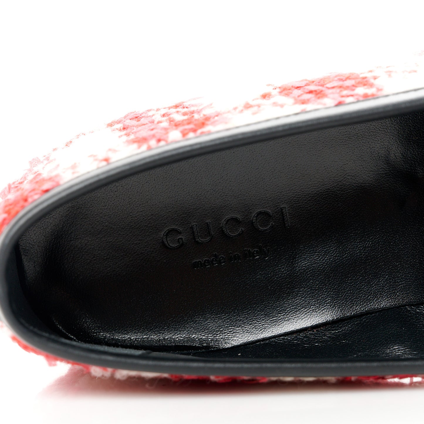 Vintage Tweed Check Horsebit Womens Jordaan Loafers 36 White Red