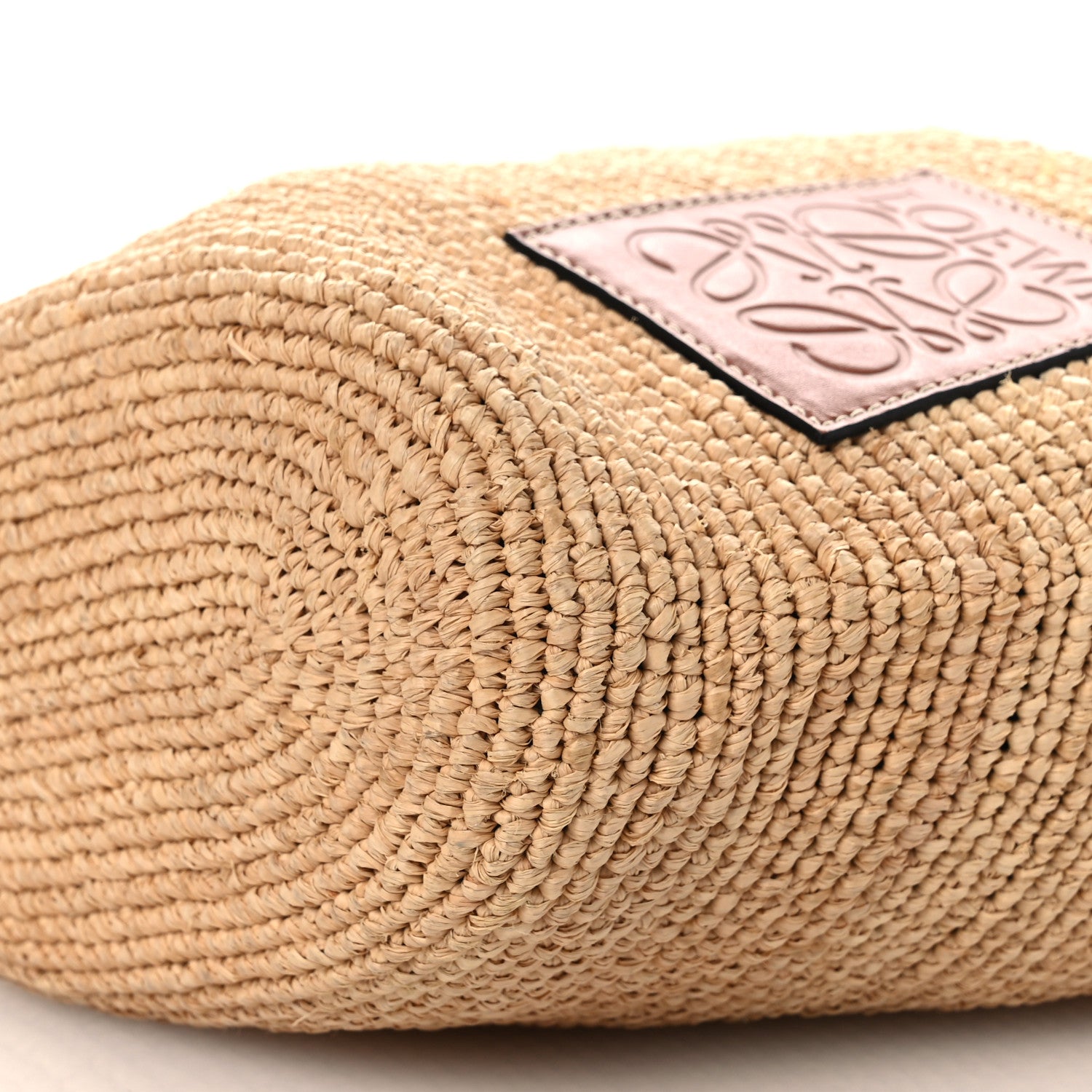 Loewe Calfskin Raffia Anagram Paulas Ibiza Pochette Bag Natural Tan 10 of 13