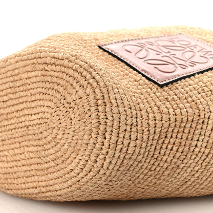 Loewe Calfskin Raffia Anagram Paulas Ibiza Pochette Bag Natural Tan 10 of 13
