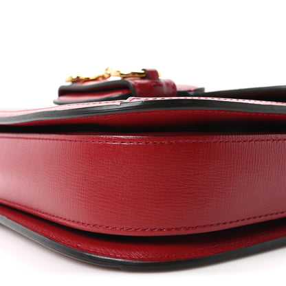 Gucci GG Supreme Monogram Azalea Calfskin Horsebit 1955 Shoulder Bag Beige Ebony New Cherry Red 10 of 10