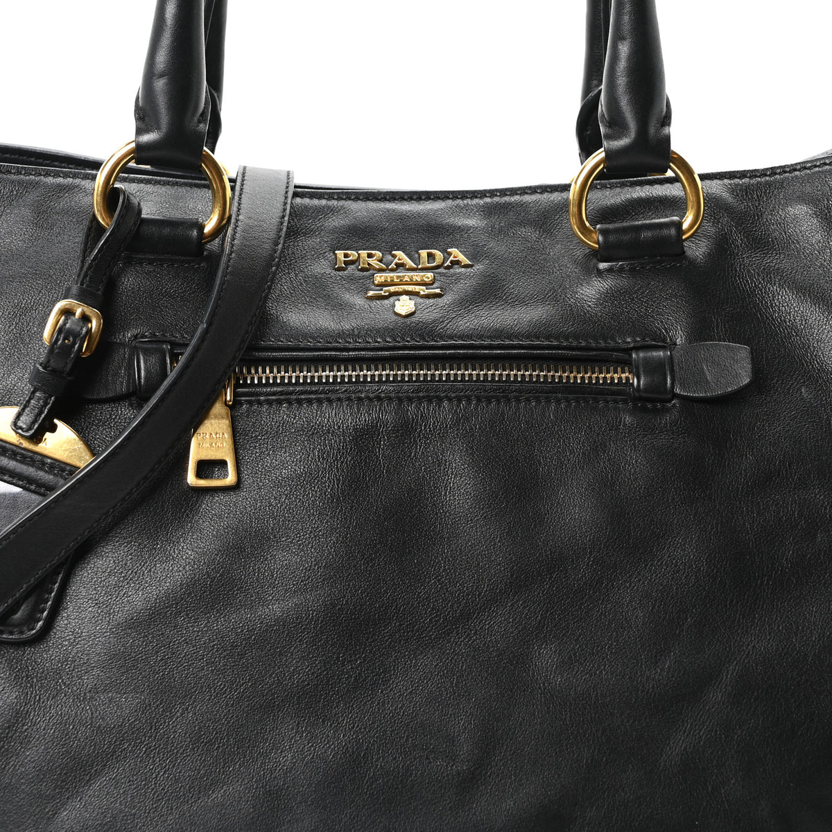 Soft Calf Shopping Tote Black