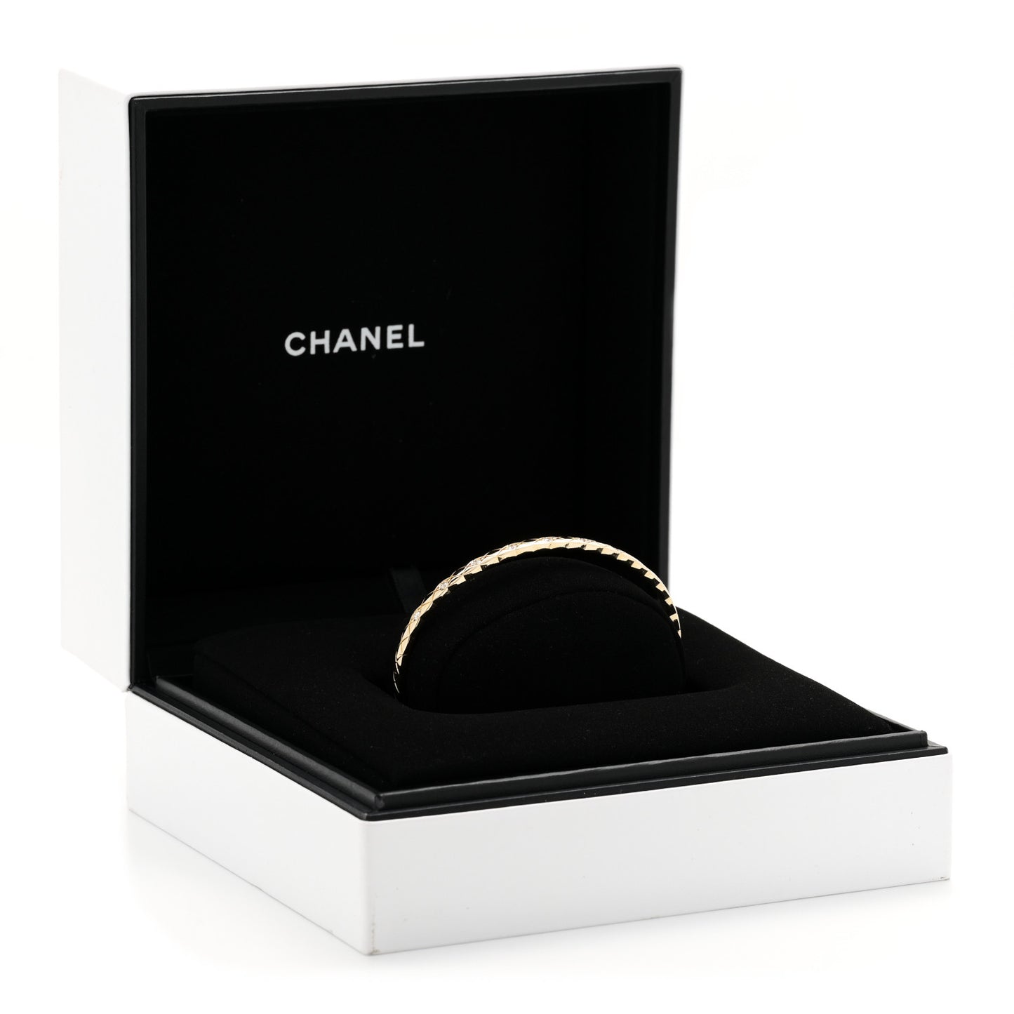 18K Yellow Gold Diamond Mini Coco Crush Cuff Bracelet L