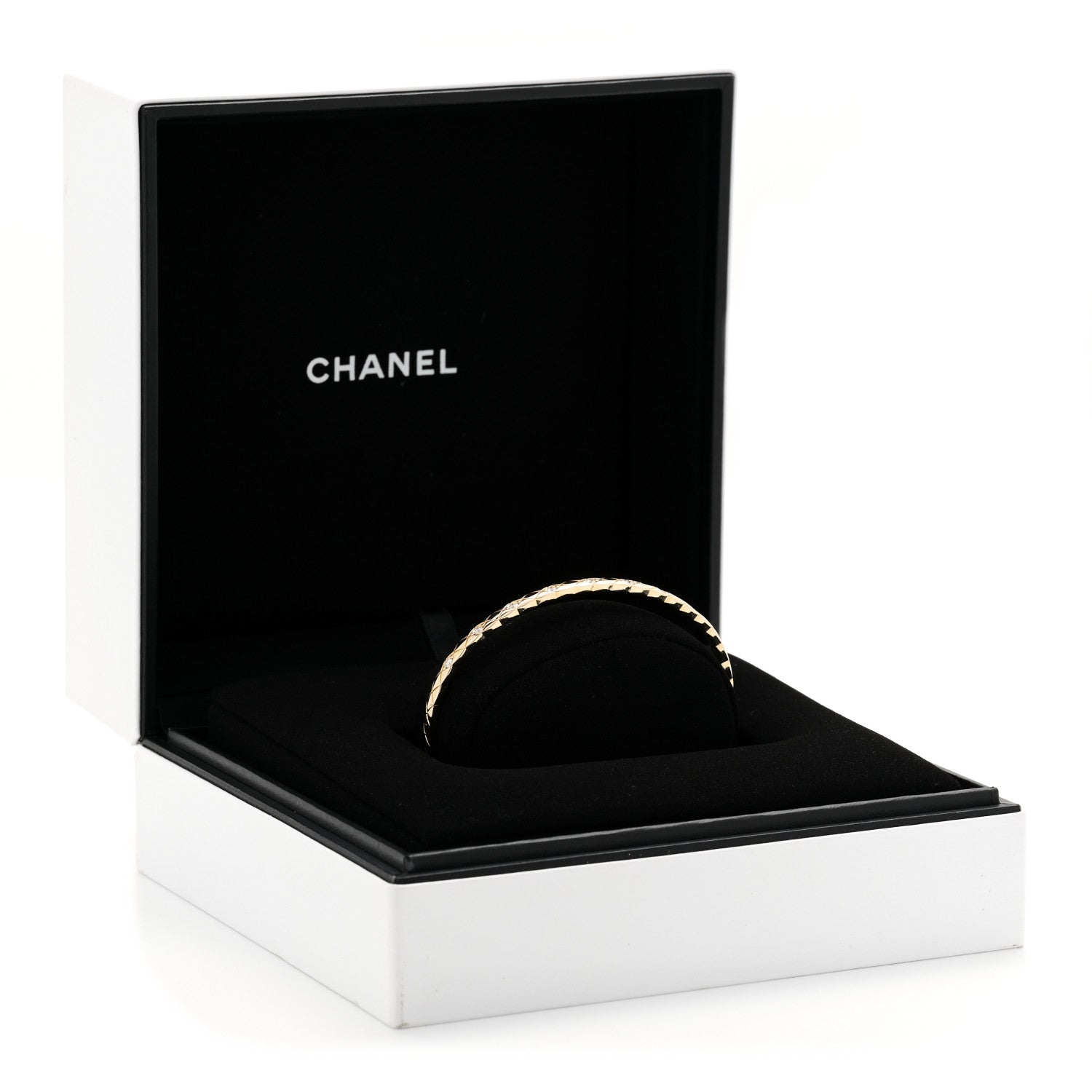 Chanel 18K Yellow Gold Diamond Mini Coco Crush Cuff Bracelet L 4 of 4