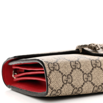 Gucci GG Supreme Monogram Mini Dionysus Chain Wallet Beige Vulcanic Red 9 of 10