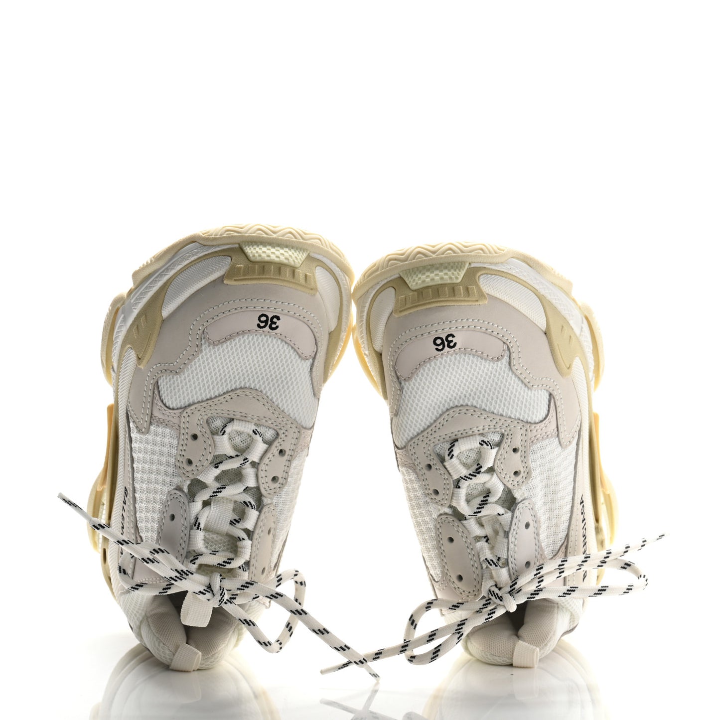 Fabric Mesh Womens Triple S Sneakers 36 White