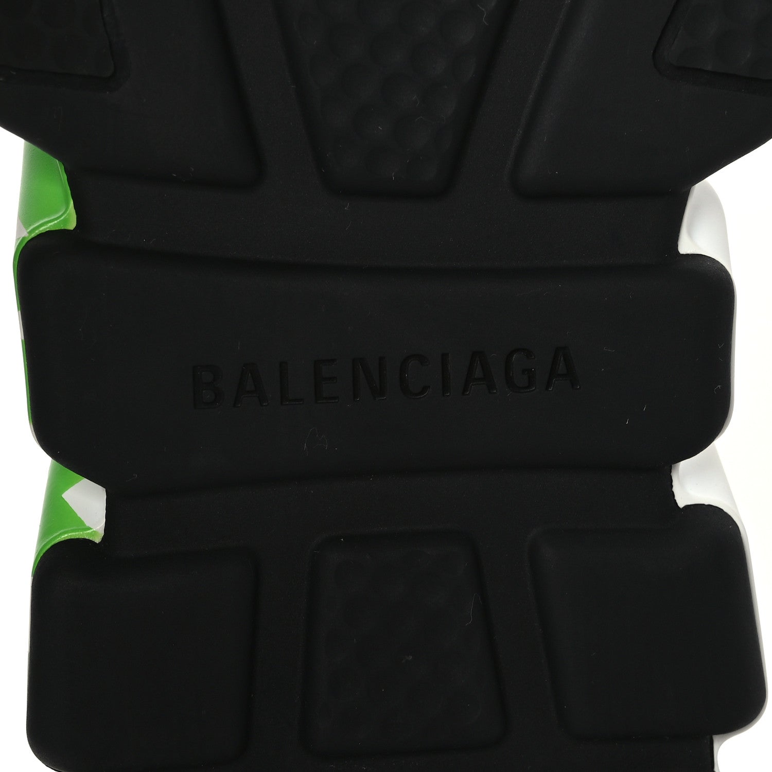 Balenciaga Neoprene Knit Womens Speed Graffiti Sneakers Black White Fluo Green 7 of 9
