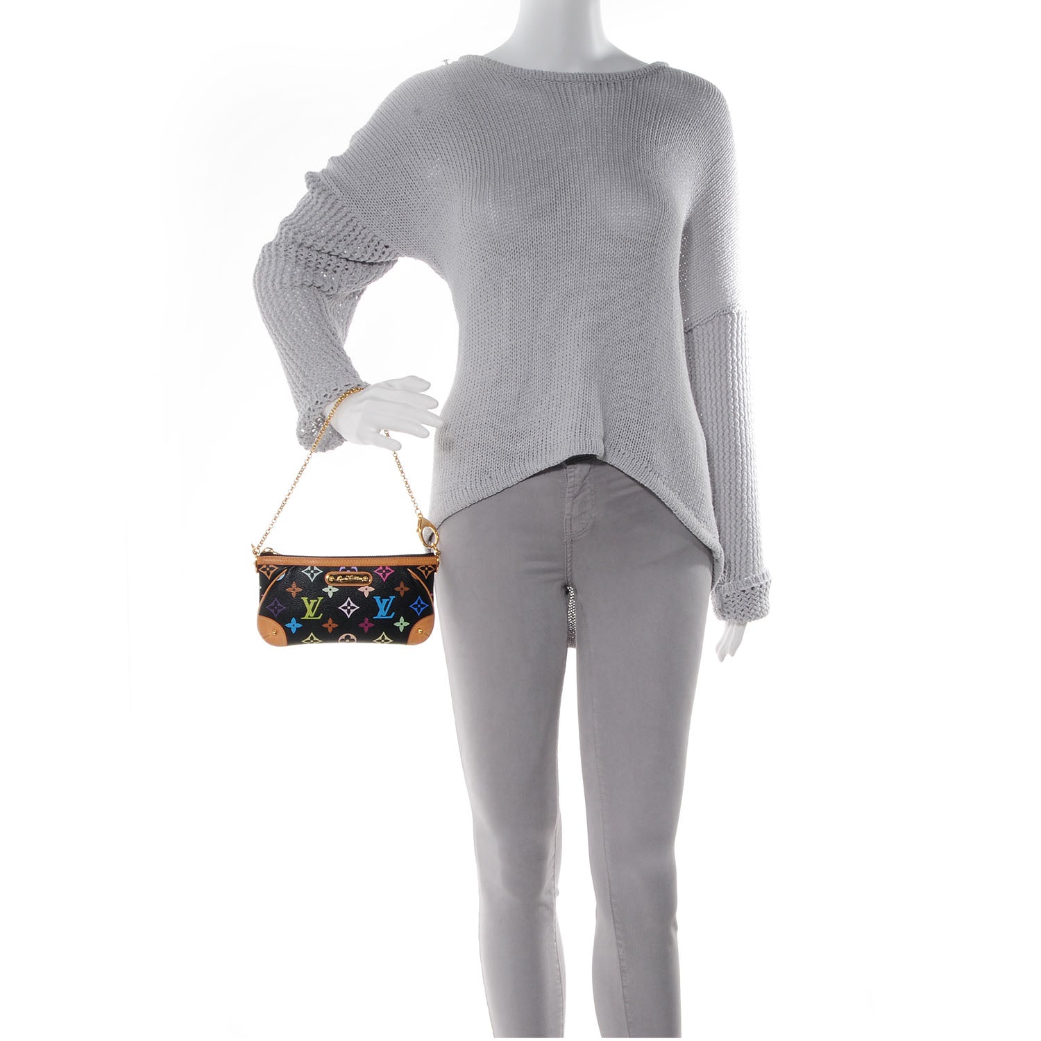 Louis Vuitton Monogram Milla Clutch MM Black 2 of 7