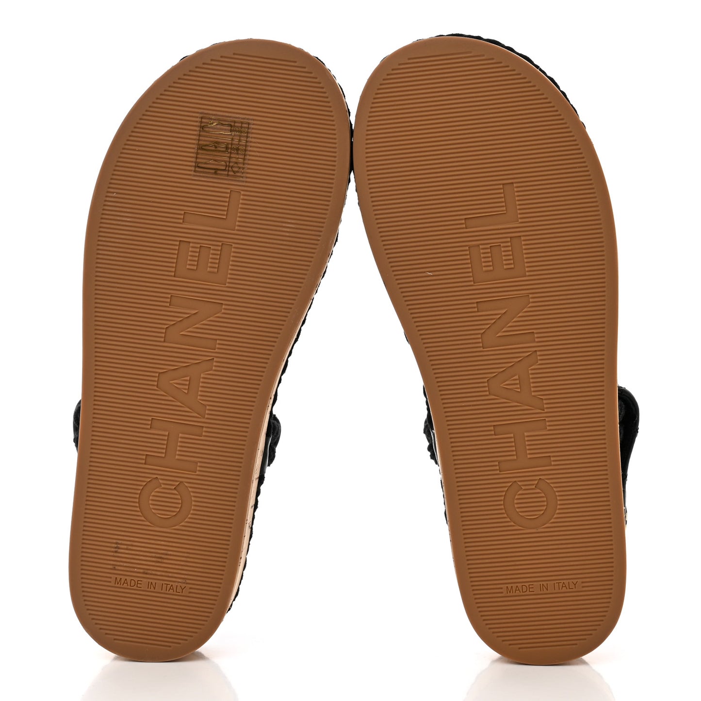 Cord Lambskin Quilted Logo Sandals 36 Black