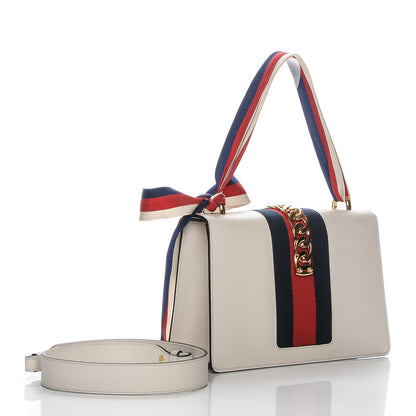 Gucci Calfskin Small Sylvie Shoulder Bag Off White 3 of 9