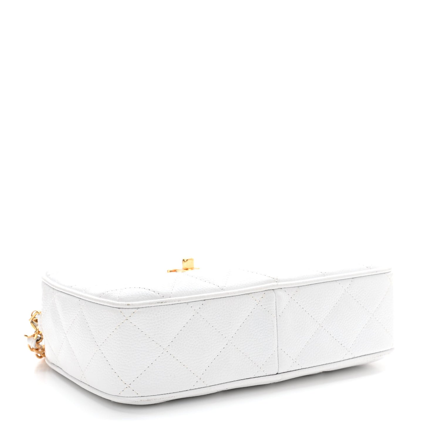 Caviar Quilted Camera Case White