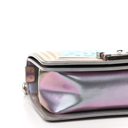 Chanel Iridescent Patent Calfskin PVC Quilted Small Boy Flap Light Purple 8 of 11