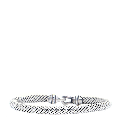 David Yurman Sterling Silver 18K Yellow Gold 5mm Cable Classic Buckle Bracelet 3 of 4