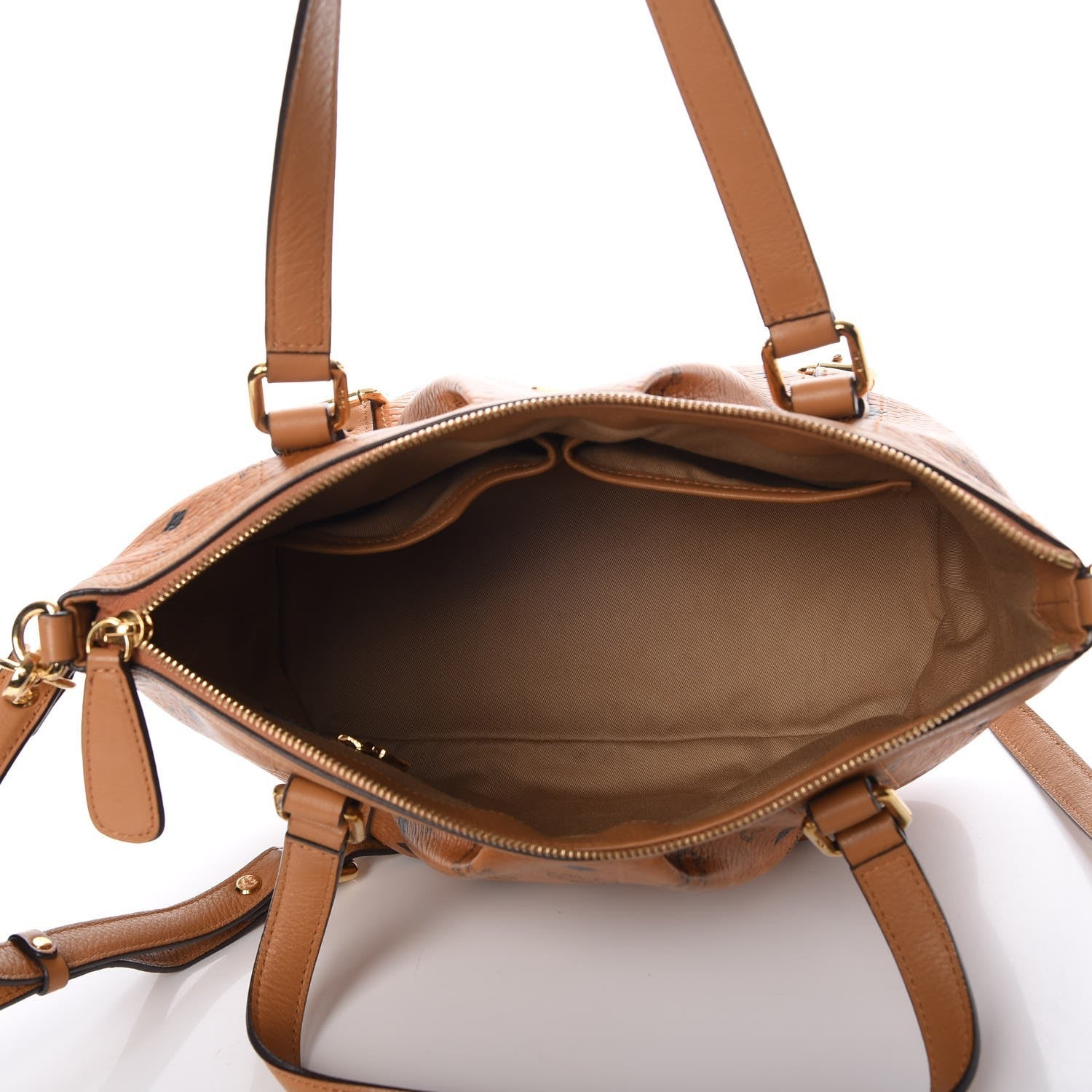 MCM Visetos Medium Essentials Shopper Tote Cognac 6 of 29