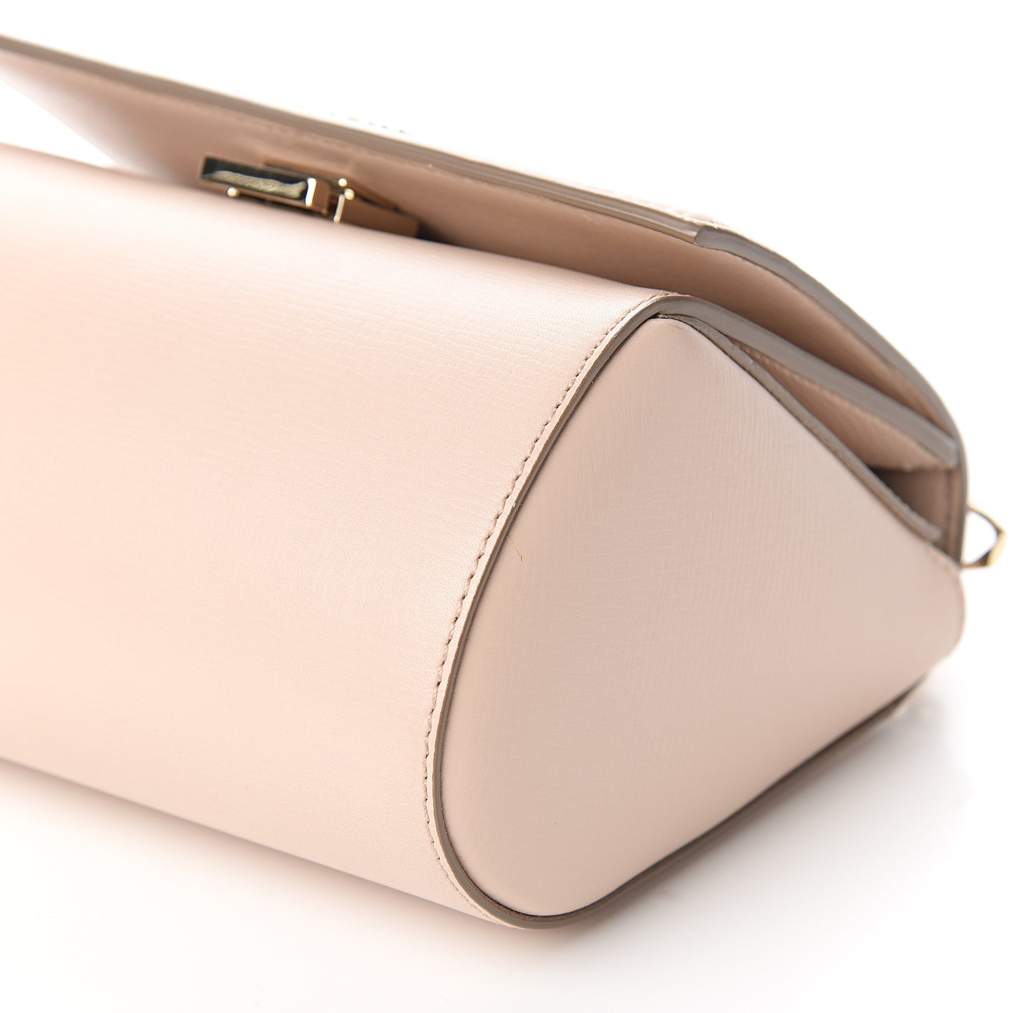 Textured Calfskin Mini Pandora Box Chain Crossbody Bag Nude Pink