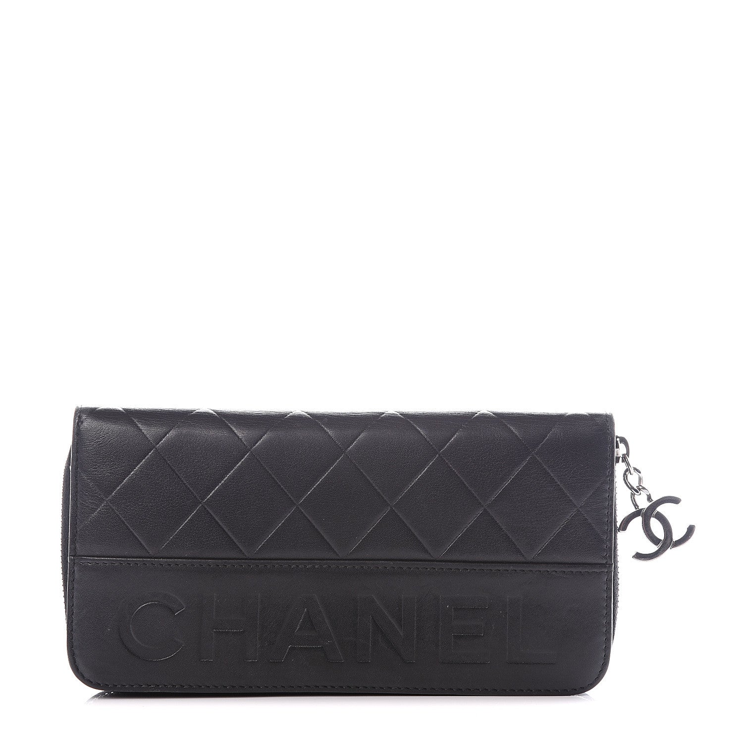 Chanel Lambskin Embossed Logo Wallet Black 1 of 14